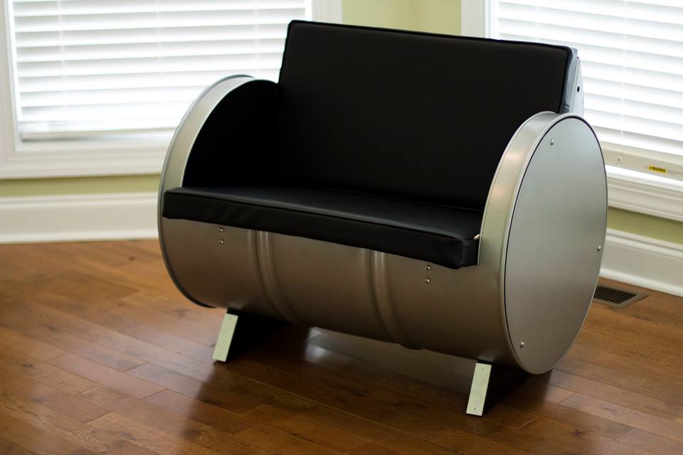 55gallon steel drums repurposed into amazing furniture collection