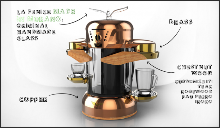 La Fenice uses electromagnetic induction heating to brew a perfect cup of coffee