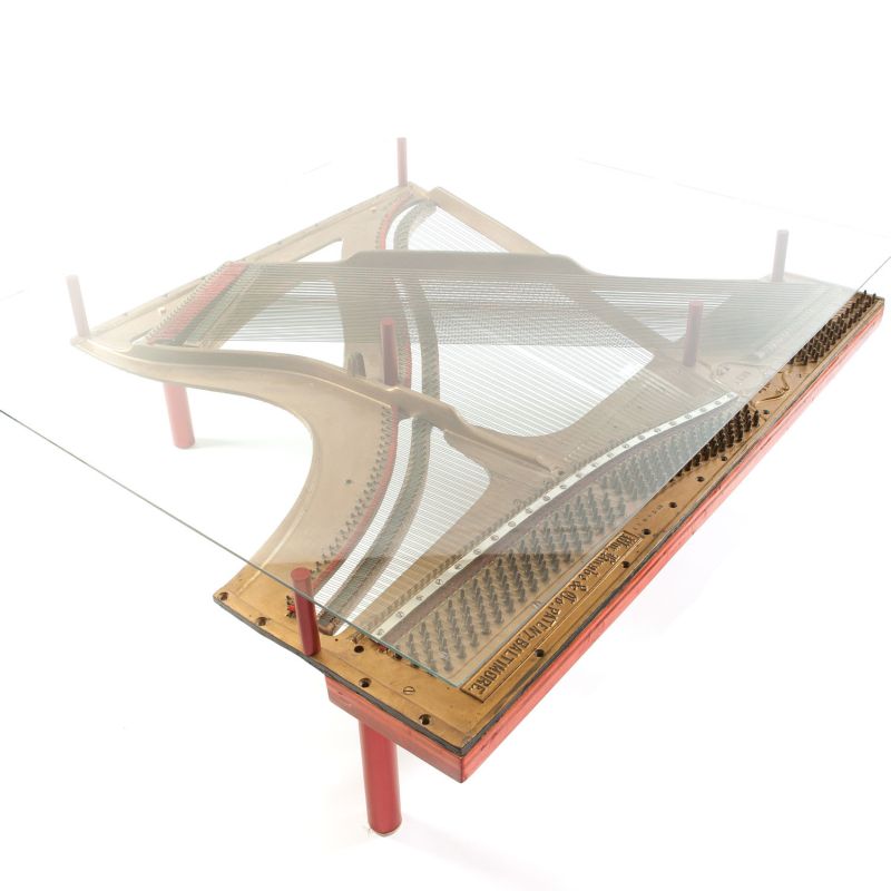 Piano Coffee Table Crafted From Real Knabe Components Home Crux Piano Coffee Table 1