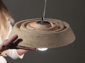 Spiralitosa pendant lamp by Serafini Marmo Luce is made of marble