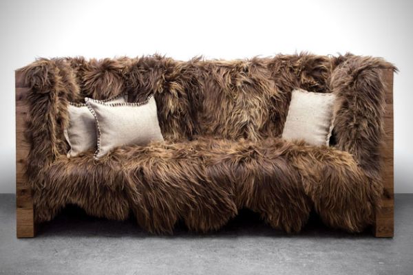 Chewbacca Sofa is covered in long wool to keep you warm during winters