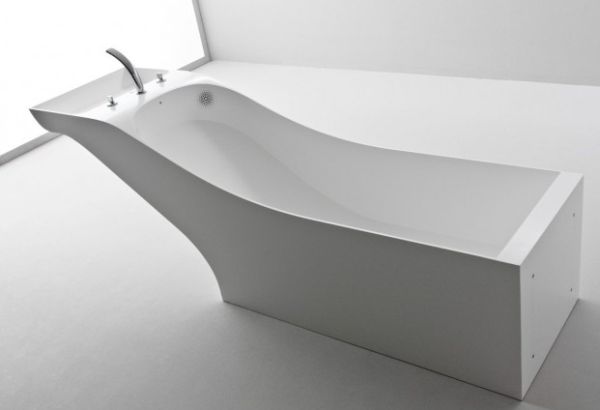 Symbiosis by Desnahemisfera is a bathtub with a built-in washbasin