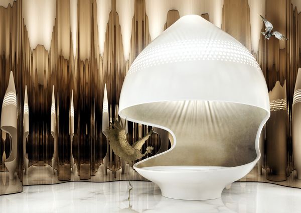 The Cleopatra Bathtub from Kaldewei gives a luxurious bathing experience