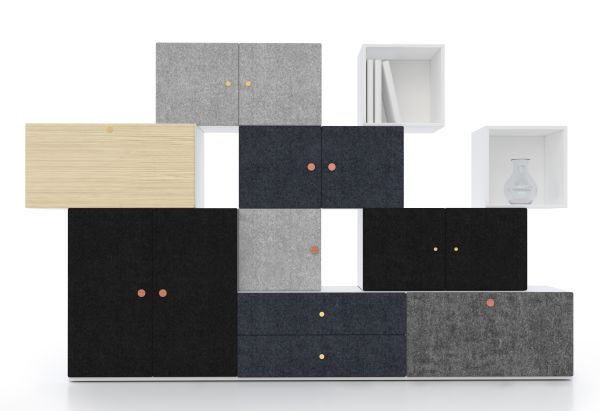 Tetris modular storage system stack up like building blocks in the game