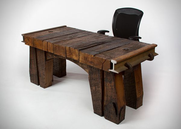 Timbertop Desk Is A Rustic Design Office Desk By Rail Yard Studios