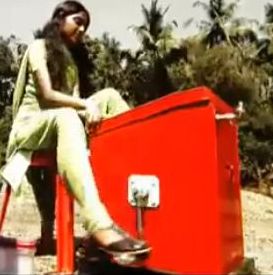 Indian school girl develops pedal-powered washing machine, which runs without electricity