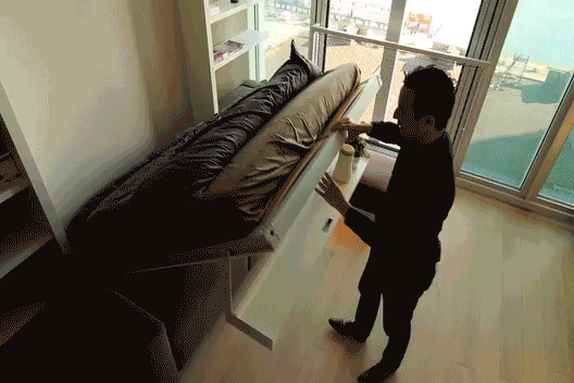 Transforming furniture turns 60sqm space into a five-room apartment