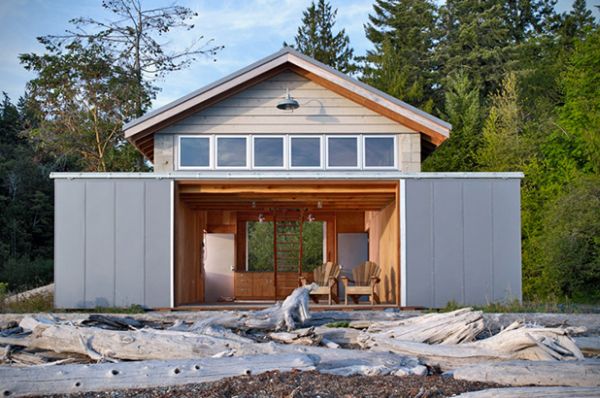 Boat storage remodeled into an ultimate weekend home in Washington