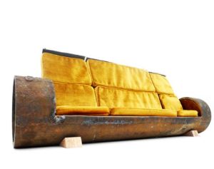 Cylindrical Cloche Sofa: Modular seating made out of ordinary sewage pipe
