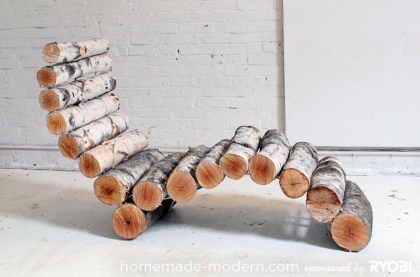 This DIY wood log lounger looks uncomfortable