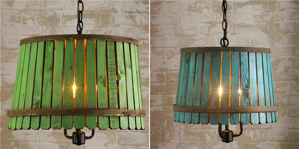 bushel basket pendant lamp