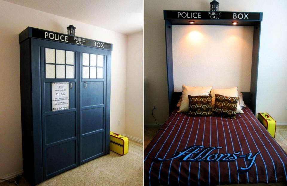 Diy Tardis Murphy Bed Folds Away To Save Space