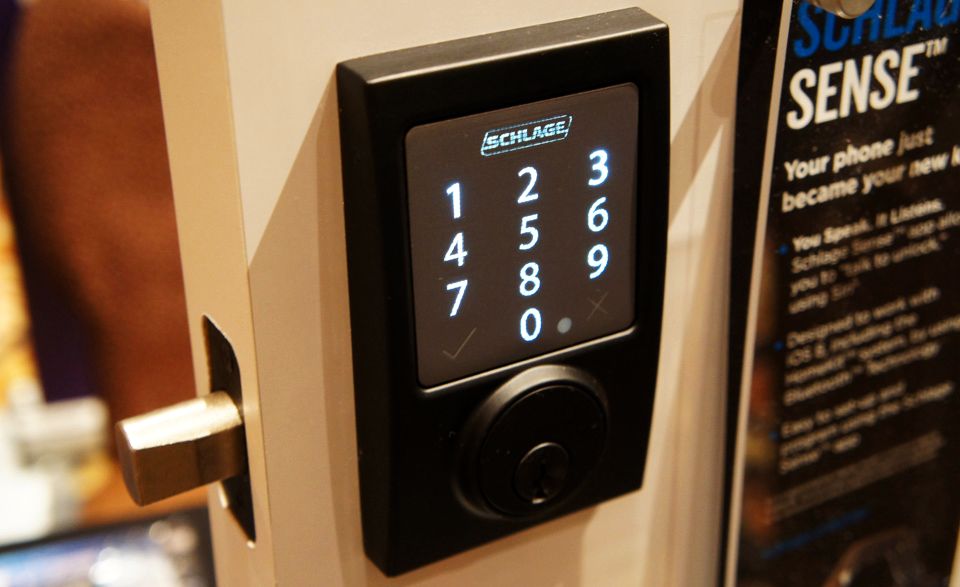 CES 2015 Schlage smart deadbolt unlocks with your voice HomeCrux
