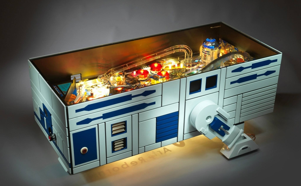 The Droid Pinball Coffee Table Resembles R2 D2 Homecrux Droid Pinball Coffee Table By Altar Furniture