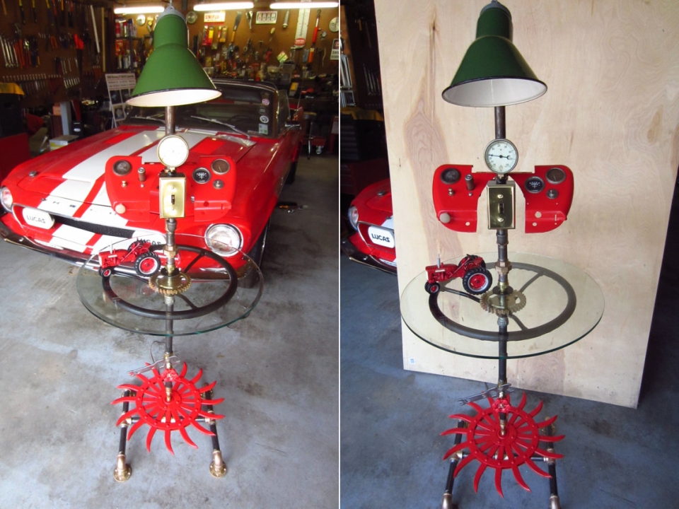 Industrially chic Farmall tractor-themed steampunk floor lamp ... Industrially chic Farmall tractor-themed steampunk floor lamp ...