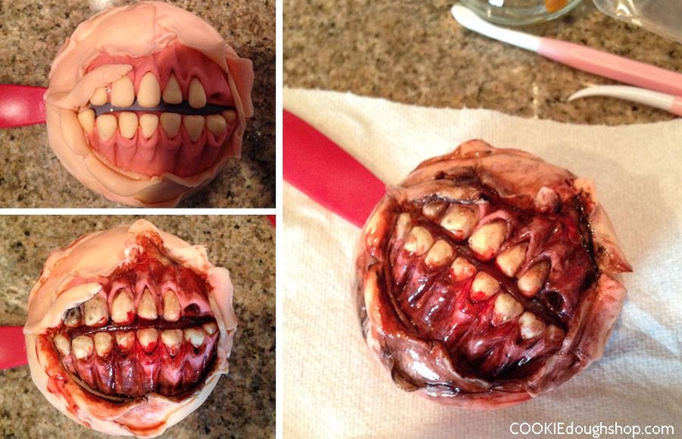 Zombie Mouth Cupcake