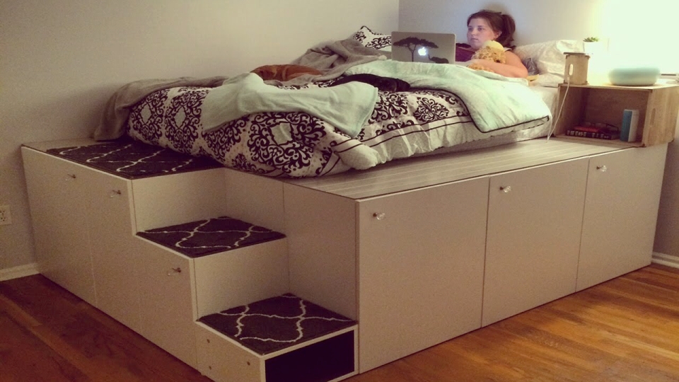 Ikea Hack Platform Bed Diy | father cleverly hacks ikea sketion cabinets into platform bed Ikea Hack Platform Bed Diy | father cleverly hacks ikea sketion cabinets into platform bed