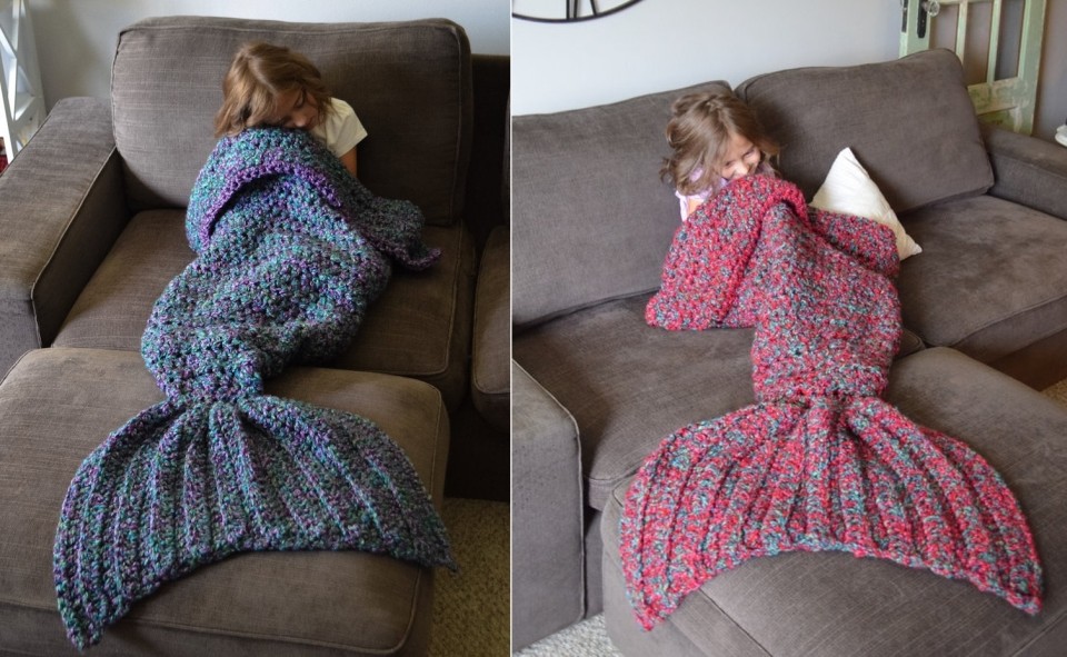 Crocheted Mermaid Tail blanket turns you into a fictitious sea woman ...