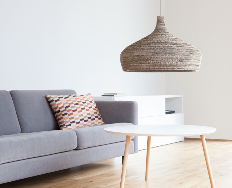 Corrugated Cardboard Handcrafted Into Functional Lampshades Cardboard Lampshades