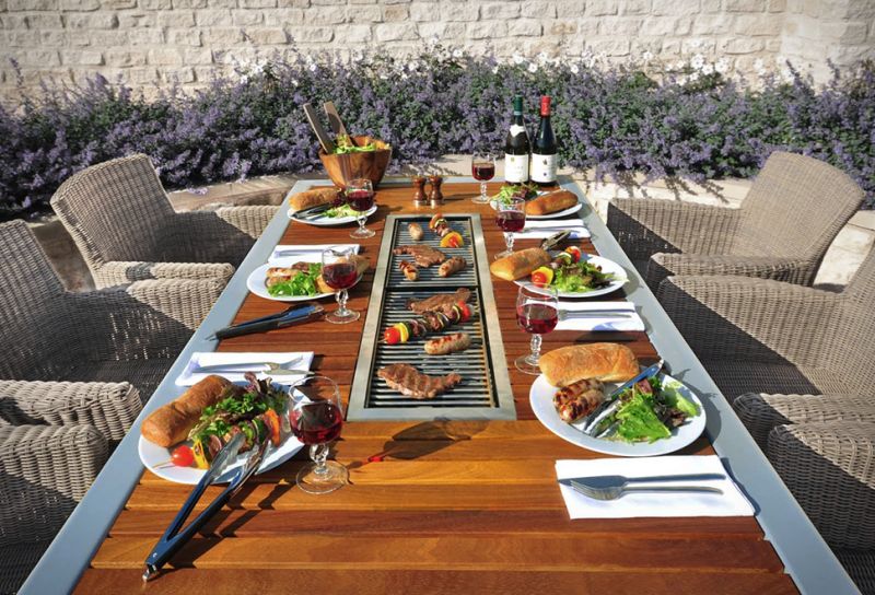 Angara Maximus Dining Table With Built In Grill At The Center