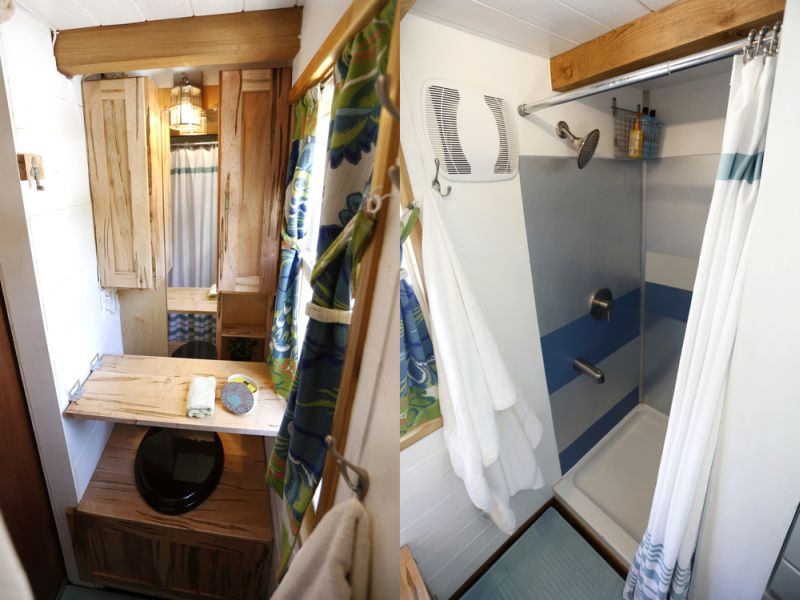 Spacious bathroom and shower