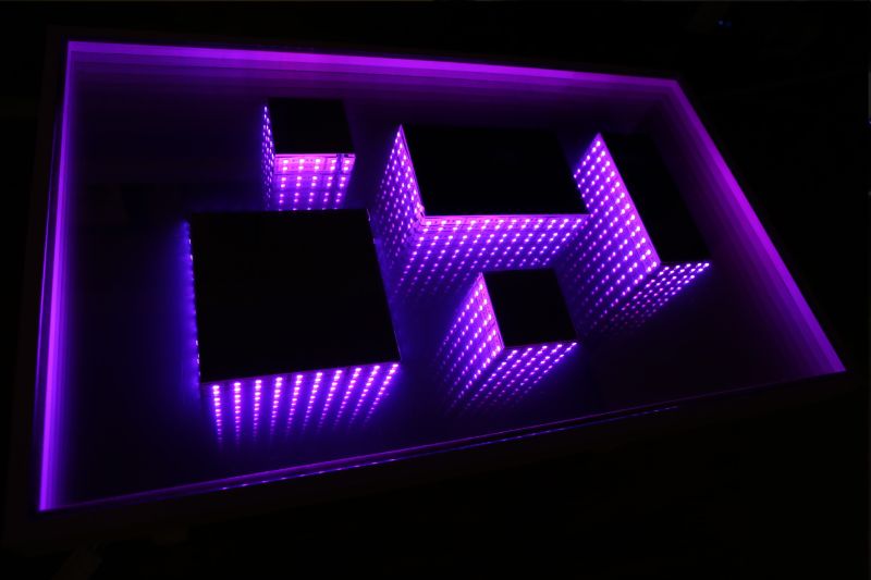 DIY infinity mirror table represents city’s bustling nightlife