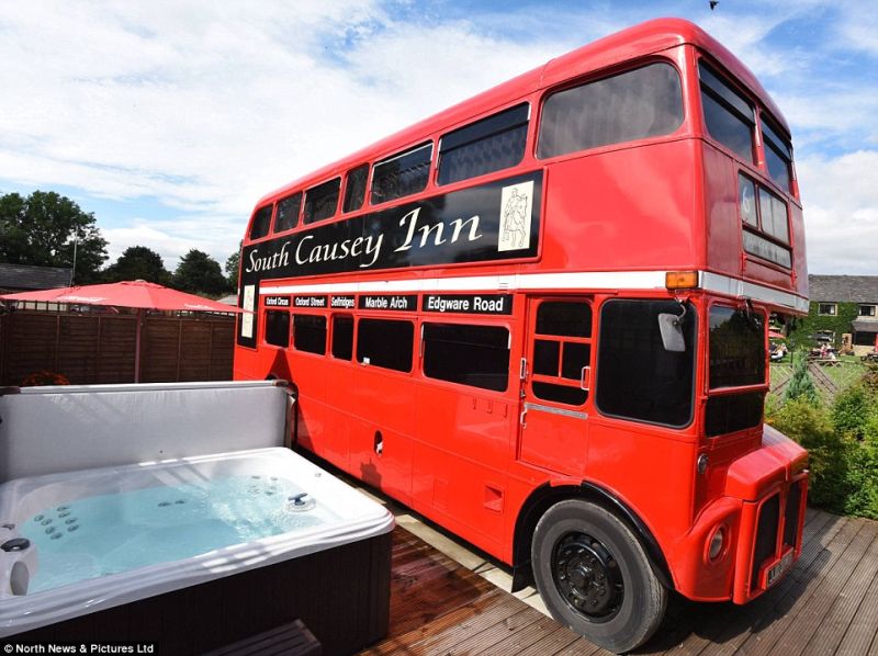 1960s double-decker bus into a luxury B&B hotel