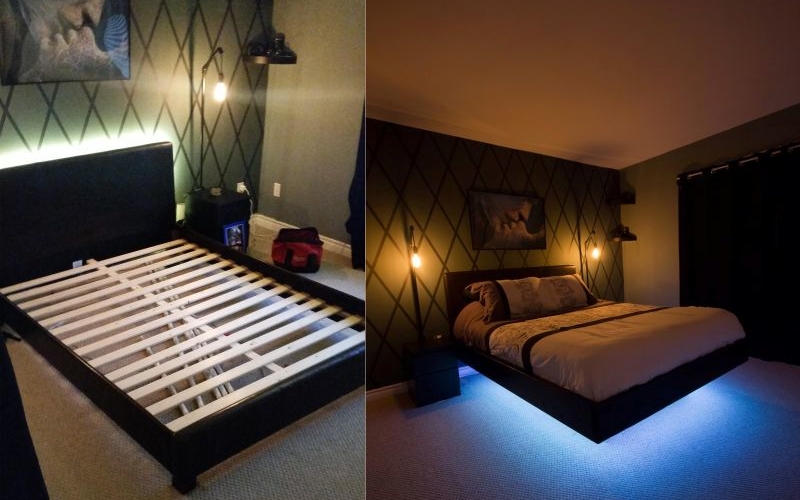Hidden Lighting bed frame with hidden lighting underneath Hidden Lighting bed frame with hidden lighting underneath