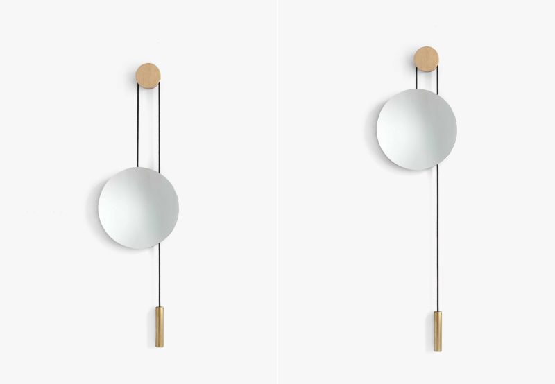 Rise Shine Wall Mirror Comes With Counterweight To Adjust Height