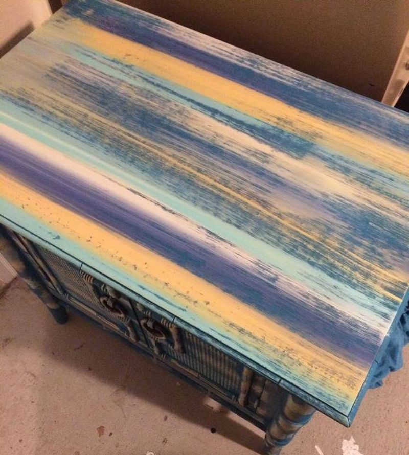 A colorful addition to painted furniture