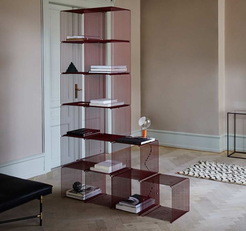 Panton Wire modular shelf doubles as a side table