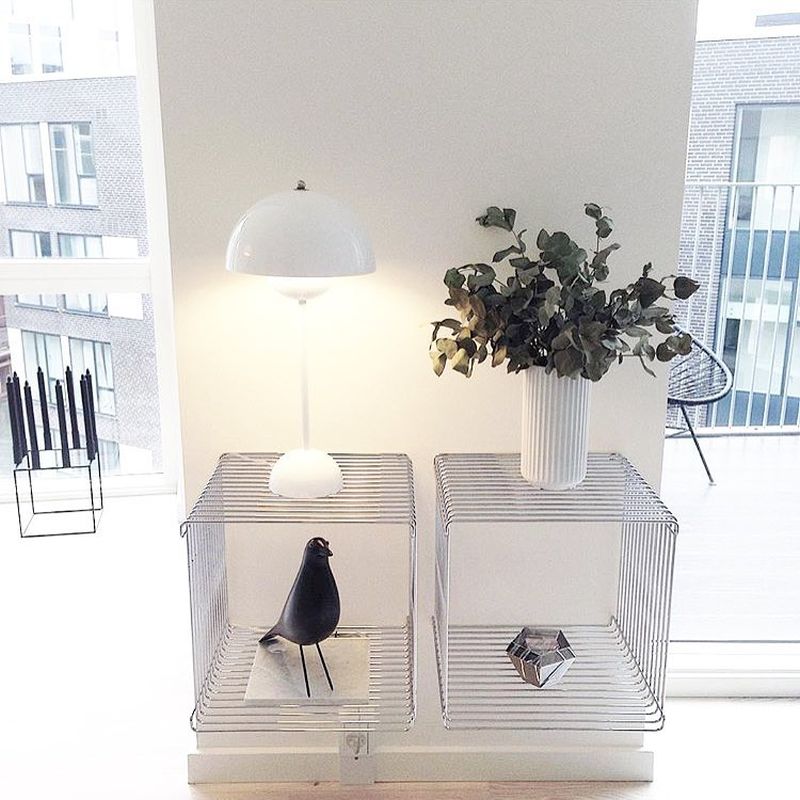Panton Wire modular shelf doubles as a side table