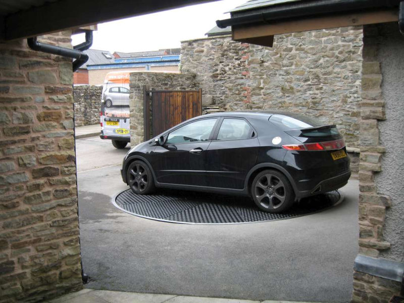 Car turntable is highend parking solution for cramped spaces