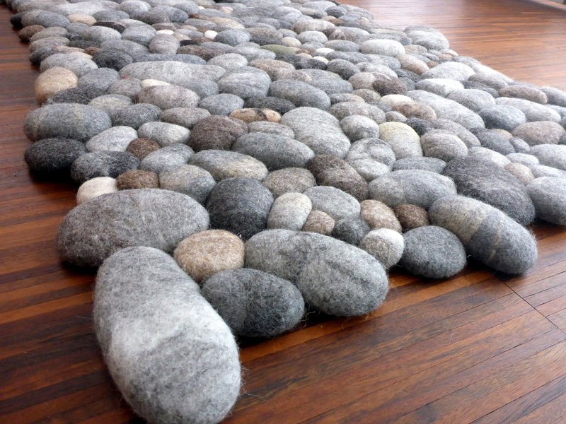 Amazing Felt Rugs that look like river cobbles