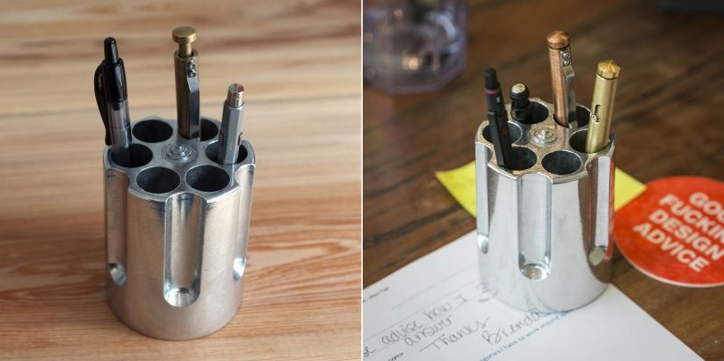 Gun cylinder pen holder
