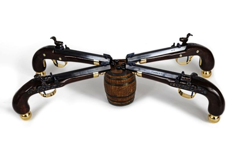 Hand-built gun coffee table