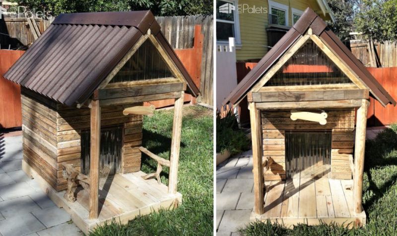 This Large Pallet Doghouse Can Be Turned Into A Kids Playhouse