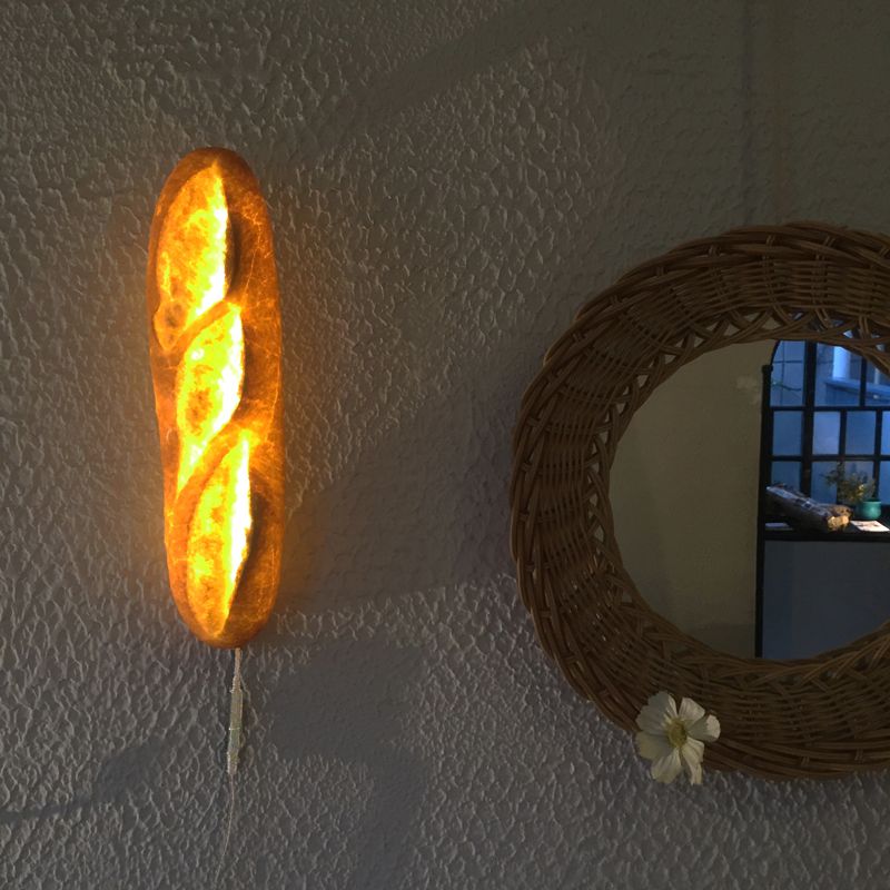 Pampshade lamps by Yukiko Morita are made with bread