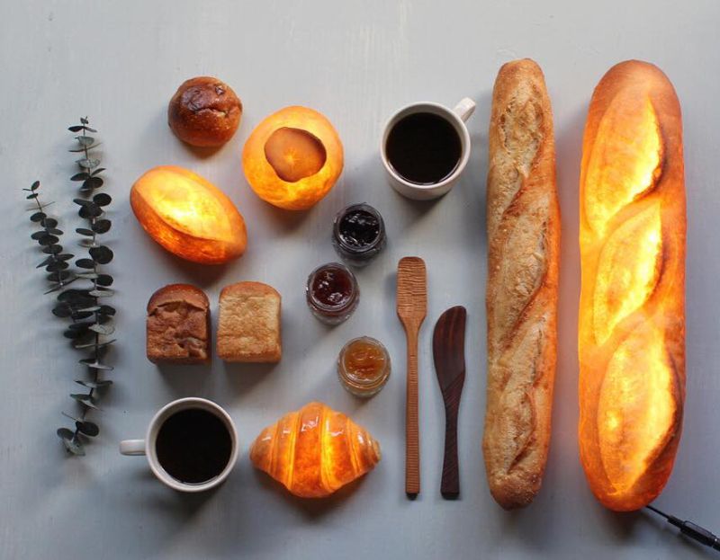 Pampshade collection bread lamps by Yukiko Morita