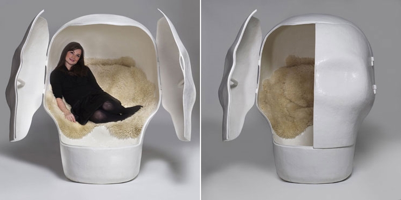 Sensory Deprivation skull cabin by Atelier Van Leishout