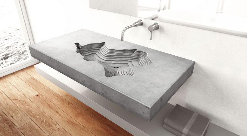 Tomas Vacek S Wall Mounted Concrete Washbasin For Gravelli