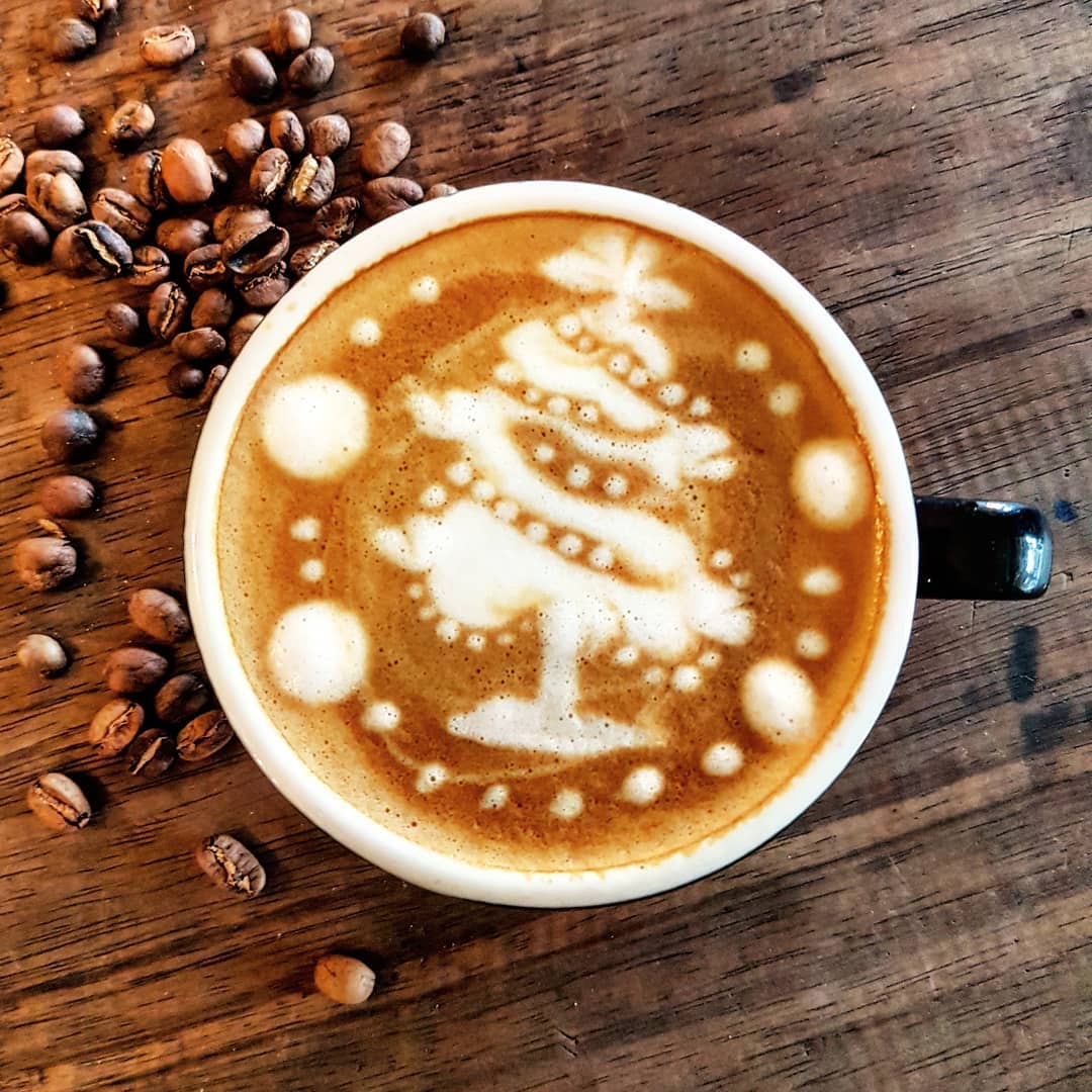 Christmas tree latte art - the perfect topping on your espresso for