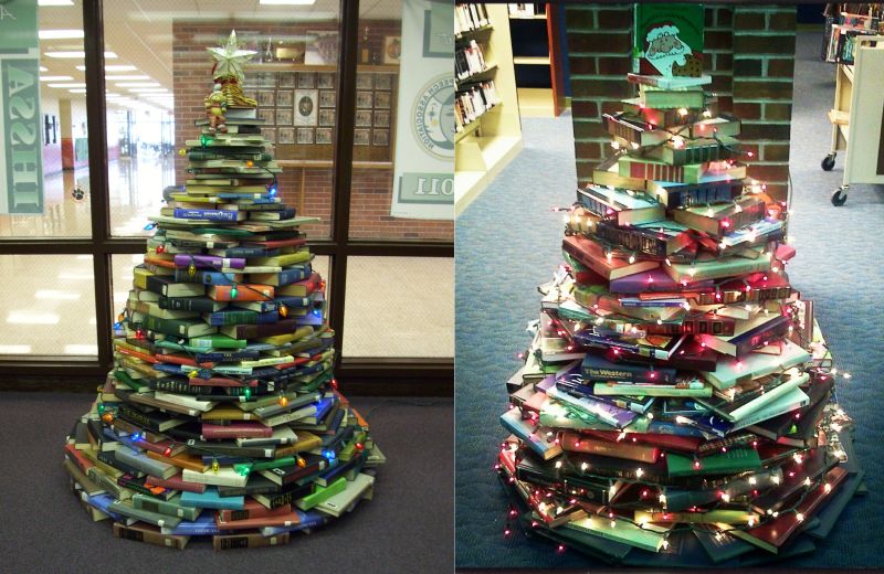 Christmas tree alternative book tree-1