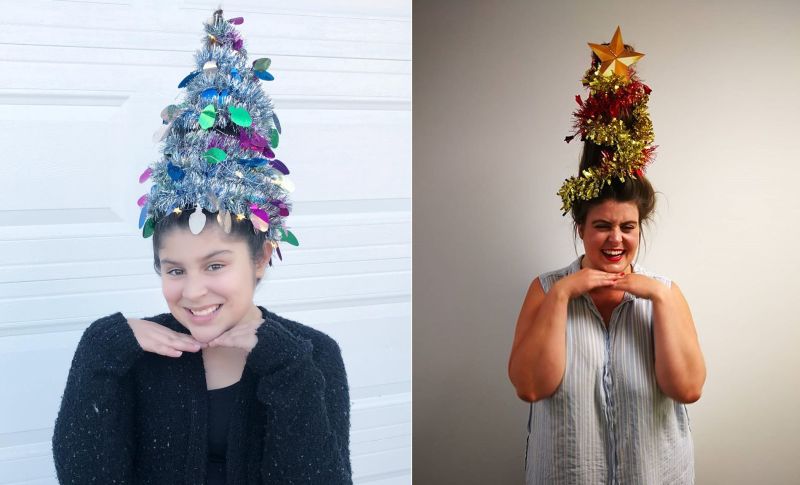 crazy christmas tree hair