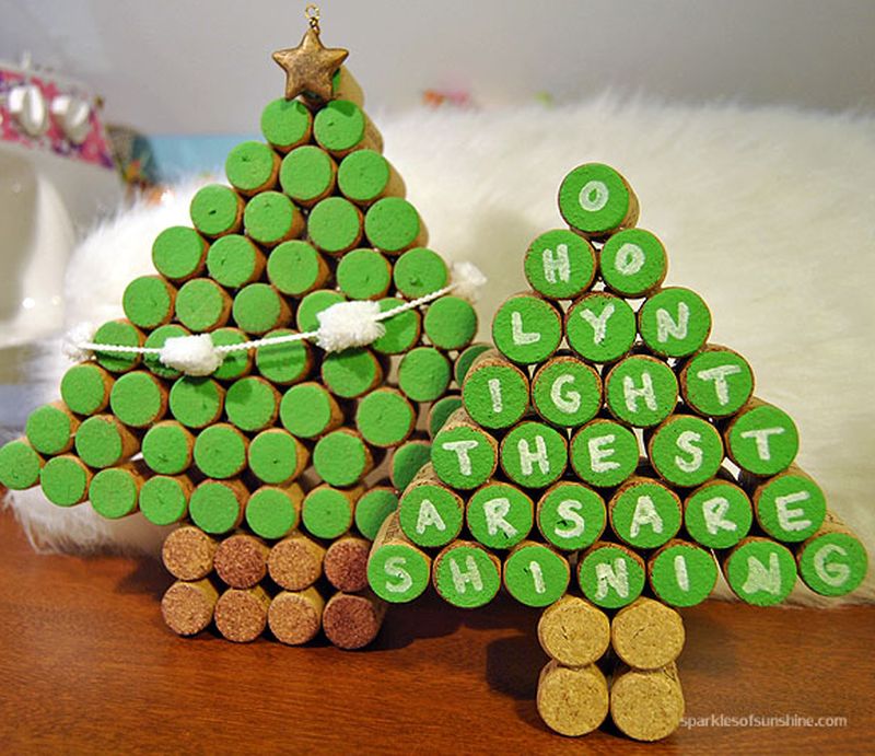 DIY wine Cork tabletop Christmas Tree
