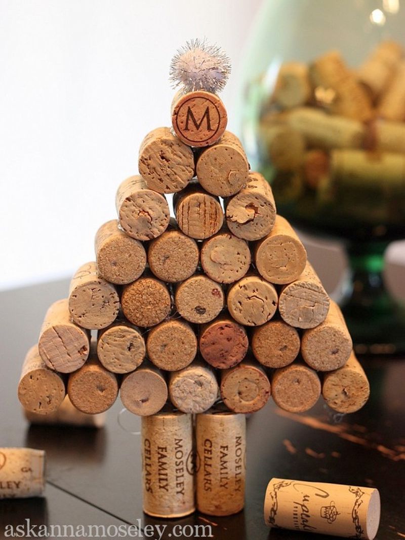 DIY wine Cork tabletop Christmas Tree