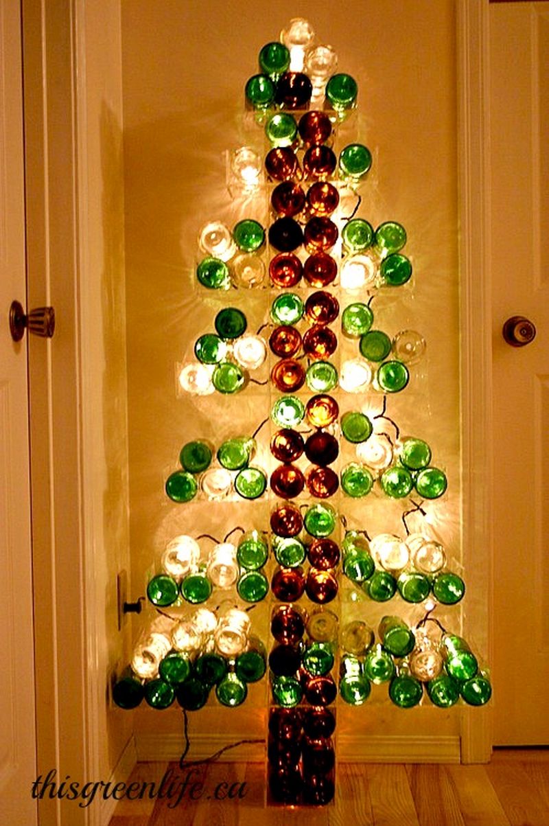 Glass bottle Christmas tree