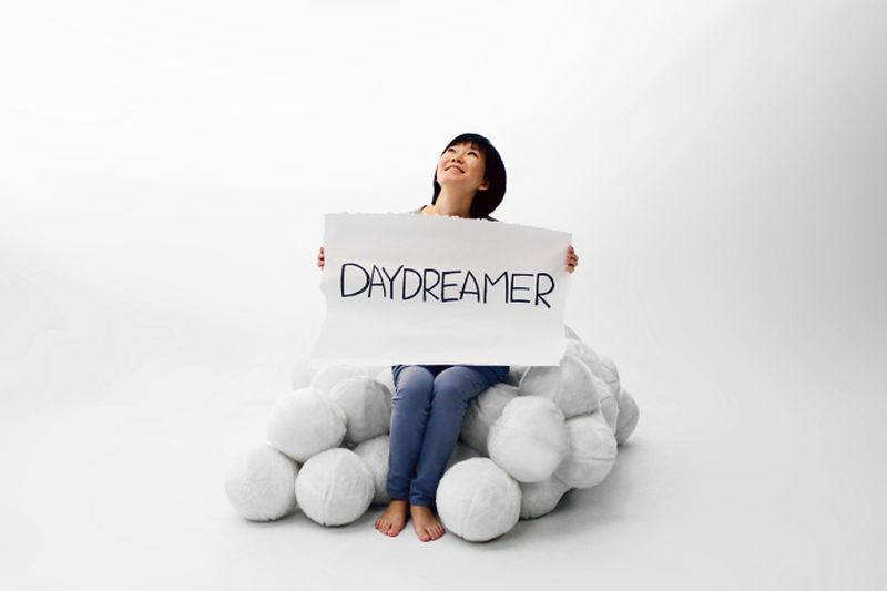 The Daydreamer sofa is made of stuffed balls