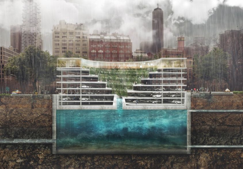 This FloodResistant Parking Structure Rises up With Increasing Water