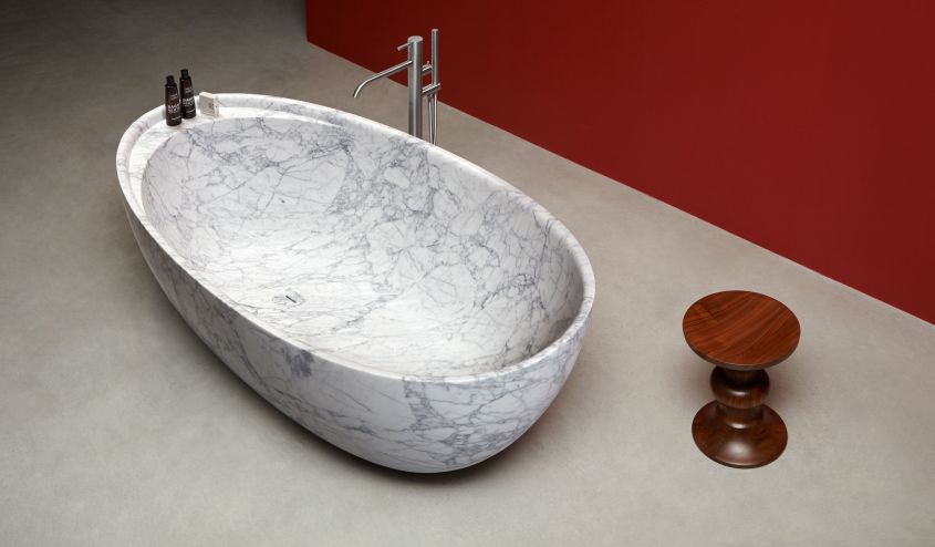 Carrara Marble Freestanding Bathtub From Antoniolupi